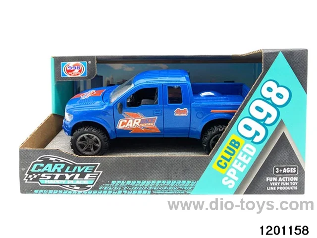 Four doors Friction Vehicle with Light in Window Box(Blue)