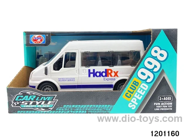 Four doors Frictiom Vehicle with light (White)