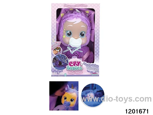 14-inch dinosaur baby doll with night light/cry/music/functions