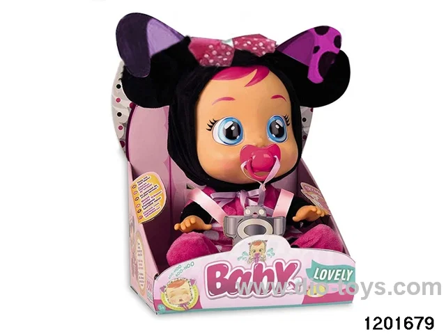 14-inch  crying Minnie baby doll with baby teat/cry/music functions