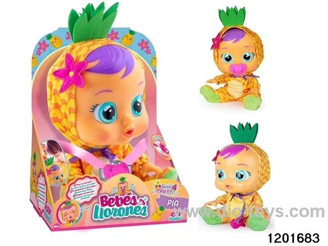 14-inch  baby doll with baby teat/cry/music/water-absoring bottle functions