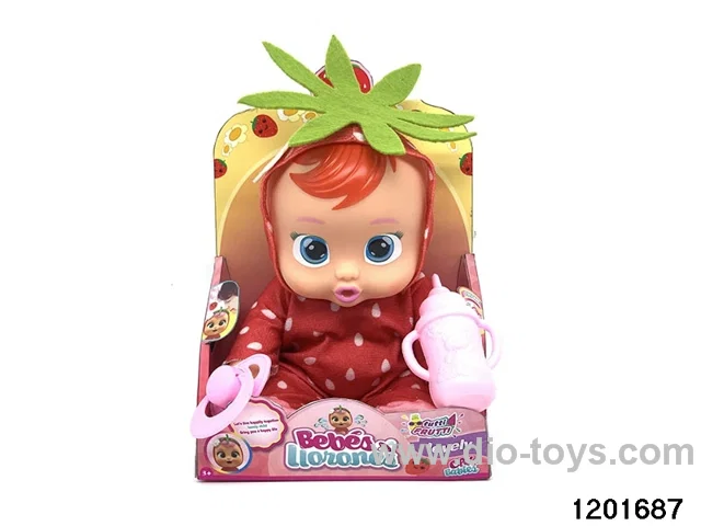 10-inch  baby doll with baby teat/cry/music/water-absoring bottle functions