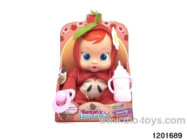 10-inch  baby doll with baby teat/cry/music/water-absoring bottle functions