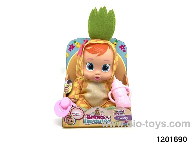 10-inch  baby doll with baby teat/cry/music/water-absoring bottle functions