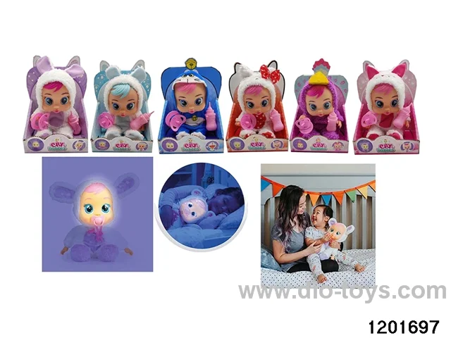 10-inch  baby doll with baby teat/cry/music/water-absoring bottle /lightfunctions
