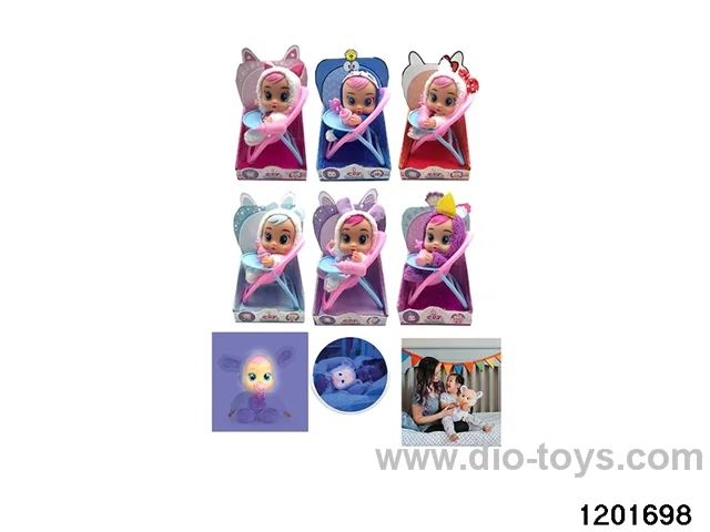 10-inch  baby doll with baby teat/cry/music/water-absoring bottle /lightfunctions