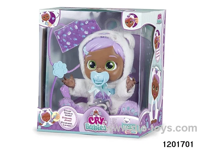 14-inch  baby doll with baby teat/cry/music/stethoscope /light//water-absoring bottle  functions