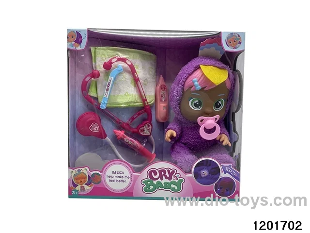 14-inch  baby doll with baby teat/cry/music/stethoscope /light //water-absoring bottle functions