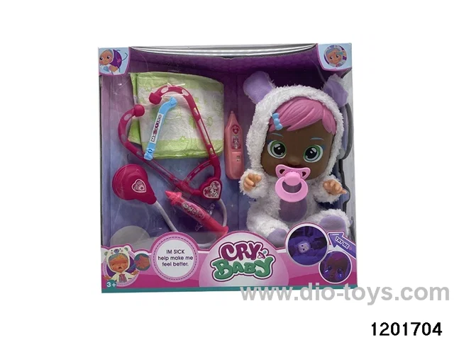 14-inch  baby doll with baby teat/cry/music/stethoscope /light //water-absoring bottle functions