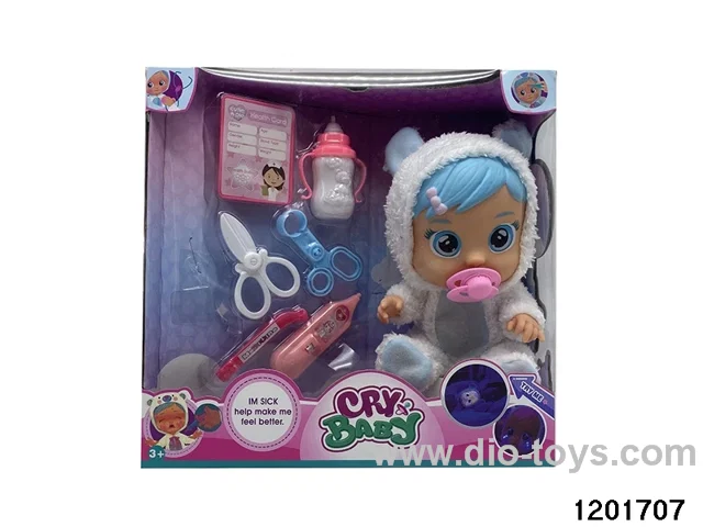 14-inch  baby doll with baby teat/cry/music/stethoscope /light //water-absoring bottle functions
