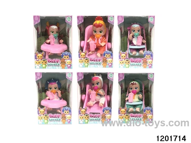 6-inch baby doll with cry function in 3pcs window box