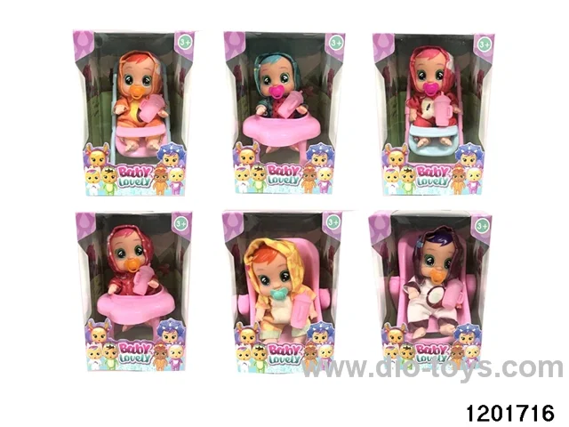 6-inch baby doll with cry function in 3pcs window box