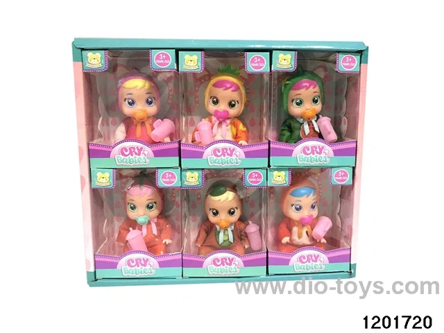 6-inch baby doll with cry function in 6pcs display box