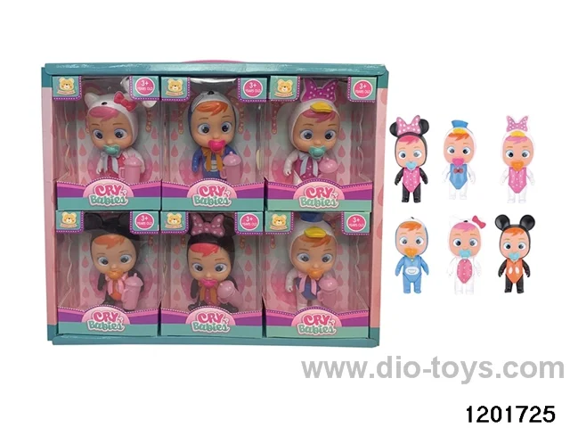6.5-inch baby doll with cry function in 6pcs dispaly box