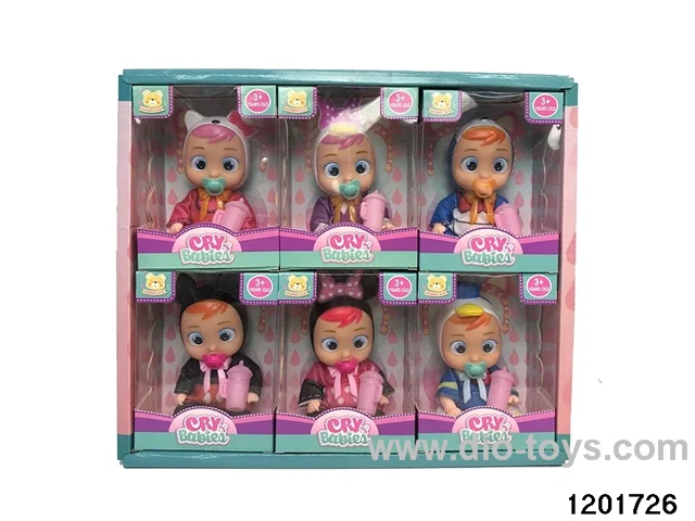 6-inch baby doll with cry function in 6pcs display box
