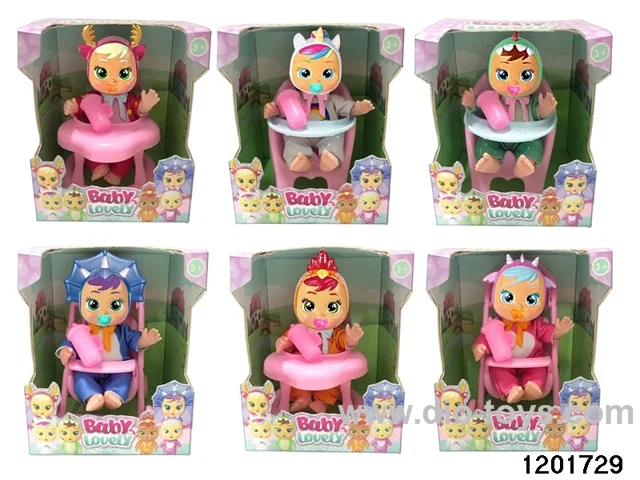 5.5-inch baby doll with baby teat and bottle/cry function,6 stytle mix
