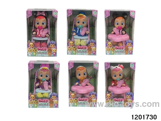 6.5-inch baby doll with cry function in 6pcs window box