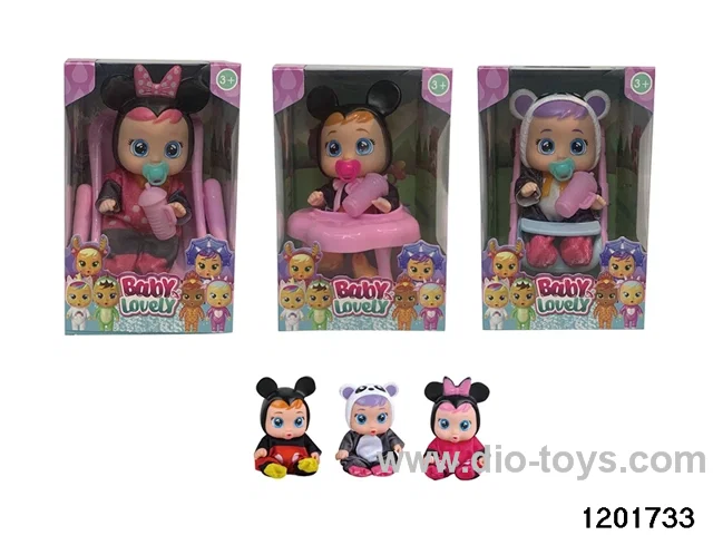 6.5-inch baby doll with cry function ,3 stytle mix