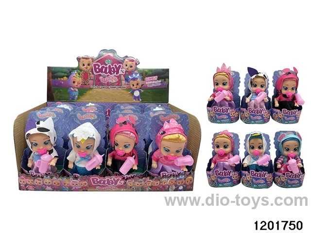 6.5-inch baby doll with baby teat and bottle/ cry function(6 ASST in 12PCS Display Box)