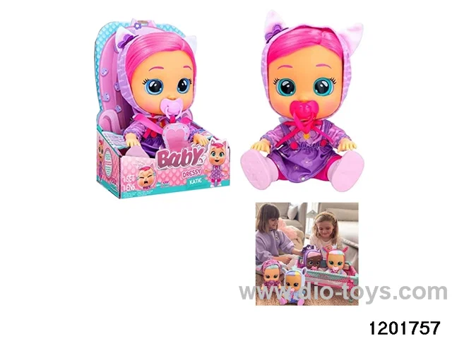 14-inch baby doll with baby teat and bottle/ self-heating clothes/cry function