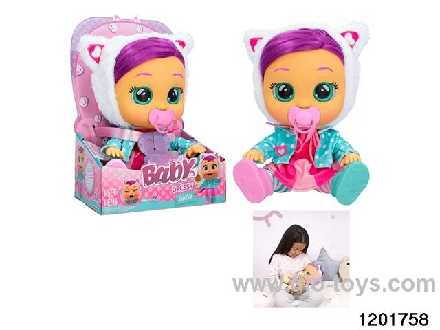 14-inch baby doll with baby teat and bottle/ self-heating clothes/cry function