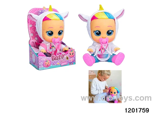 14-inch baby doll with baby teat and bottle/ self-heating clothes/cry function