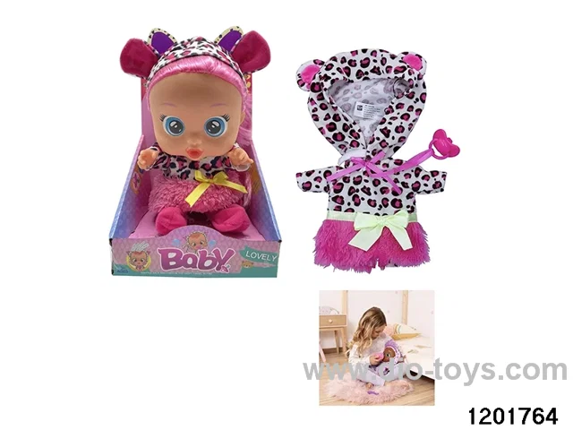 14-inch baby doll with baby teat and bottle/ self-heating clothes/cry function