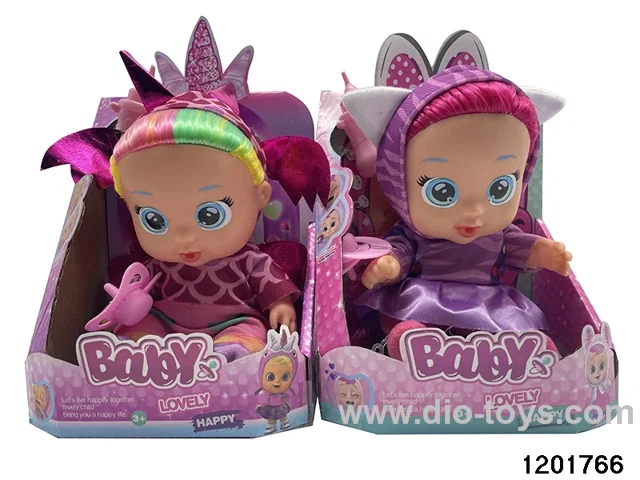 10-inch baby doll with baby teat and bottle/ self-heating clothes/cry function,2 stytle mix