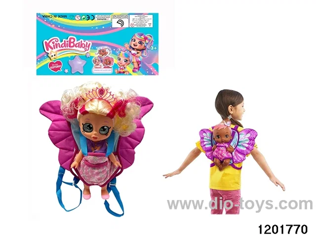 16-inch doll with shaking its head function and butterfly backpack