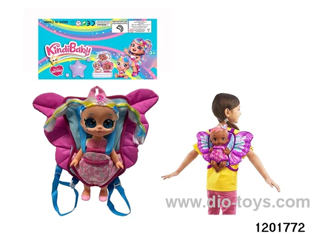 16-inch doll with shaking its head function and butterfly backpack
