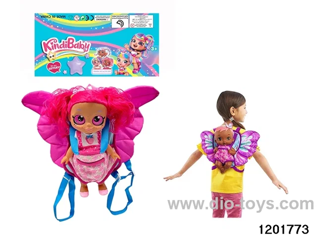 16-inch doll with shaking its head function and butterfly backpack