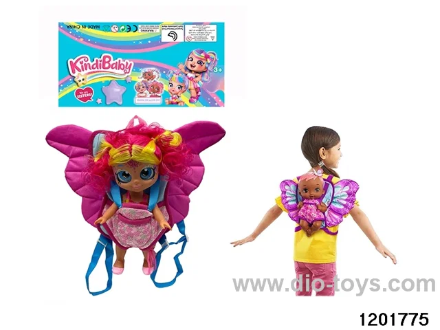 16-inch doll with shaking its head function and butterfly backpack