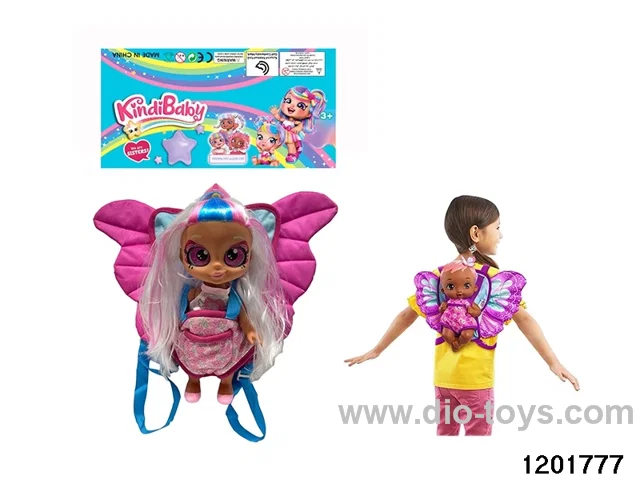 16-inch doll with shaking its head function and butterfly backpack