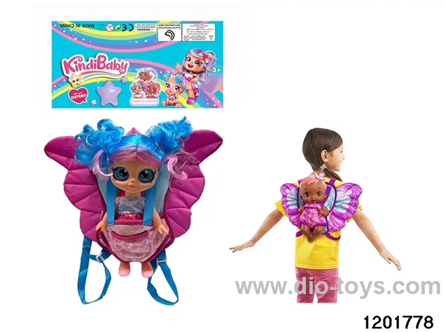 16-inch doll with shaking its head function and butterfly backpack