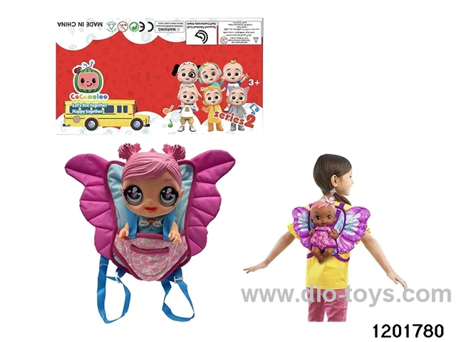 16-inch doll with drinking /pee functions and butterfly backpack