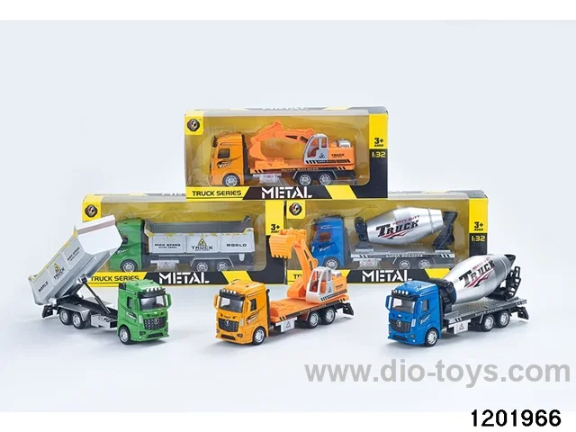 color-mixed pull-back alloy engineering car