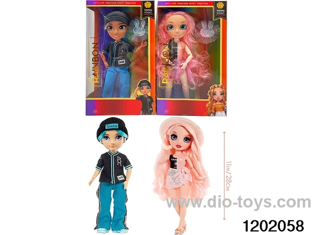 10 inch 12 jointed real body doll set with hairpins in window box