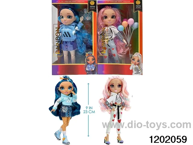 10 inch 12 jointed real body doll set with hairpins in window box