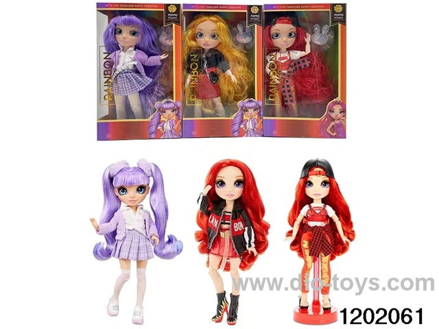 10 inch 12 jointed real body doll set with hairpins in window box