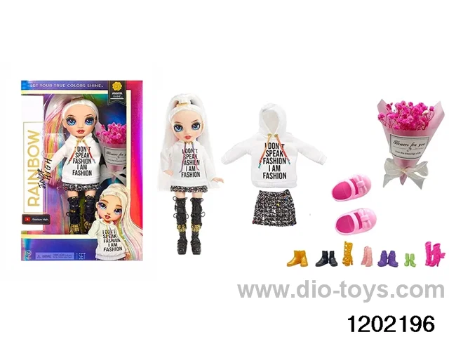 10 inch 12 jointed rel body doll set with flowers in window box