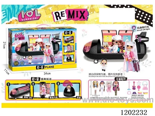 REMIX Surprise Collection - Airplane Collection (with 1 large doll) with lights