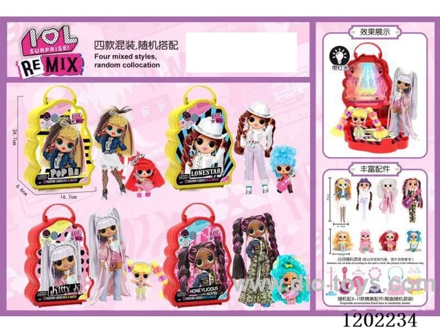 REMIX SURPRISE - 4 Color Carrying Case (with one large and one small doll) - Lighted