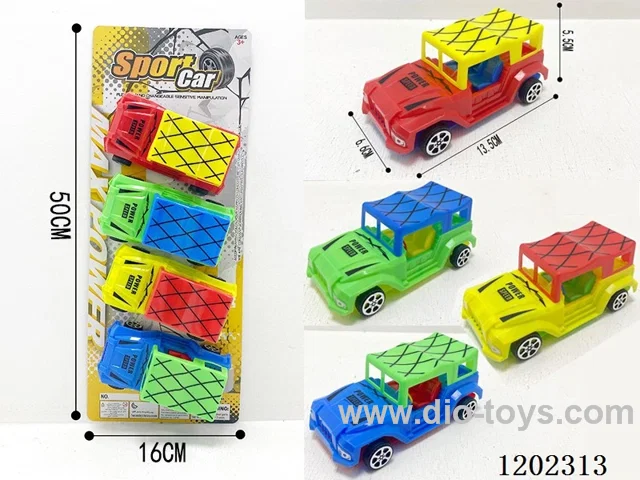 4PCS free wheel car 4 colors mixed