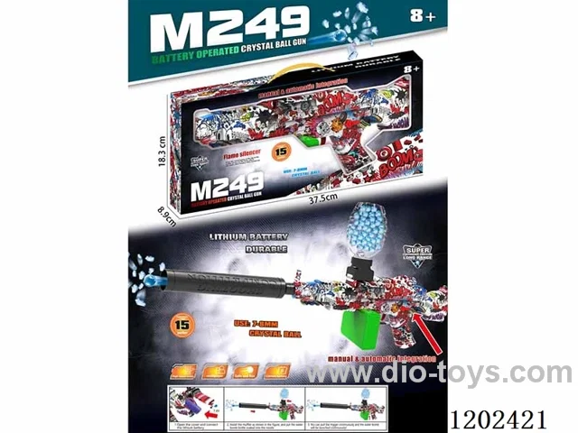 M249 AUTOMATIC HAND WATER BOMB GUN ELECTRIC BURST/MANUAL SINGLE SHOT 7.4V LITHIUM BATTERY
