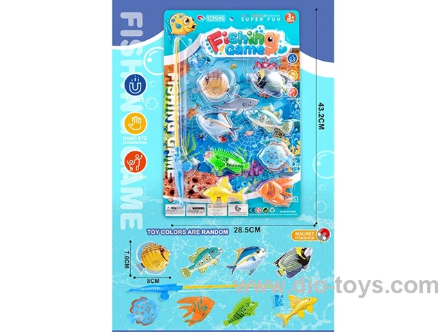 Fishing Set (Magnetic Fishing Rod + Transparent Fish Simulation 9pcs)