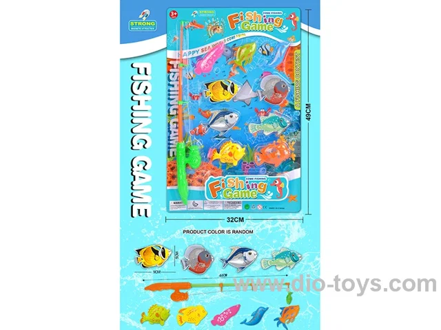 Fishing Set (Magnetic Large Fishing Rod + Transparent Fish 10 Pcs Set)