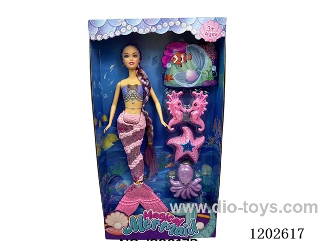 11.5 inch solid body colorful lights music mermaid dolls