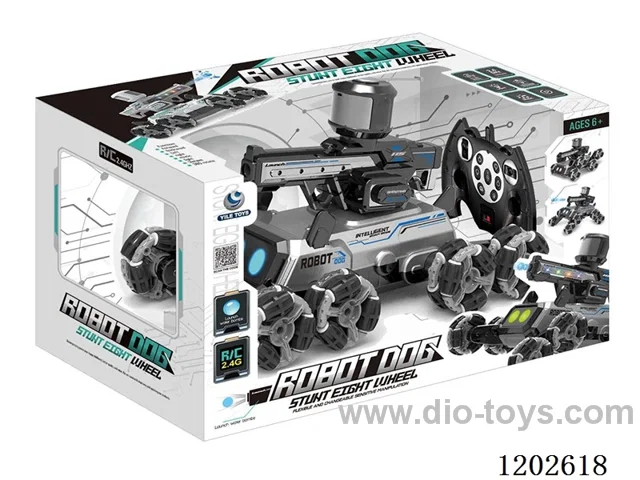 1:14 2.4G RC 8-wheeled Robot Dog Water Bomb Stunt Vehicle (Single RC)included battery