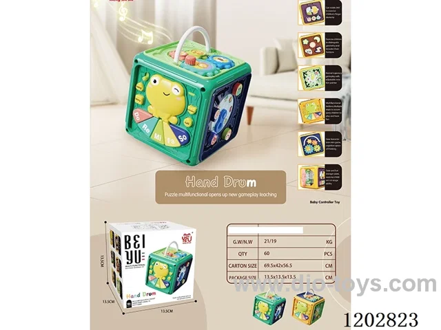 Puzzle early education frog hexahedron sound and light story six-sided drum