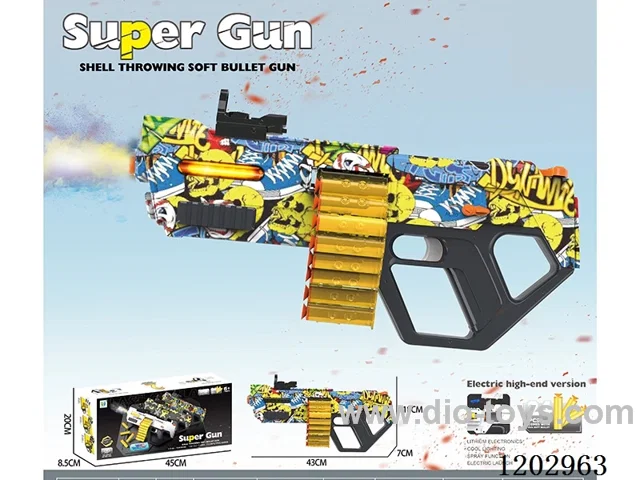 Manual/automatic integrated soft bullet gun with light/spray